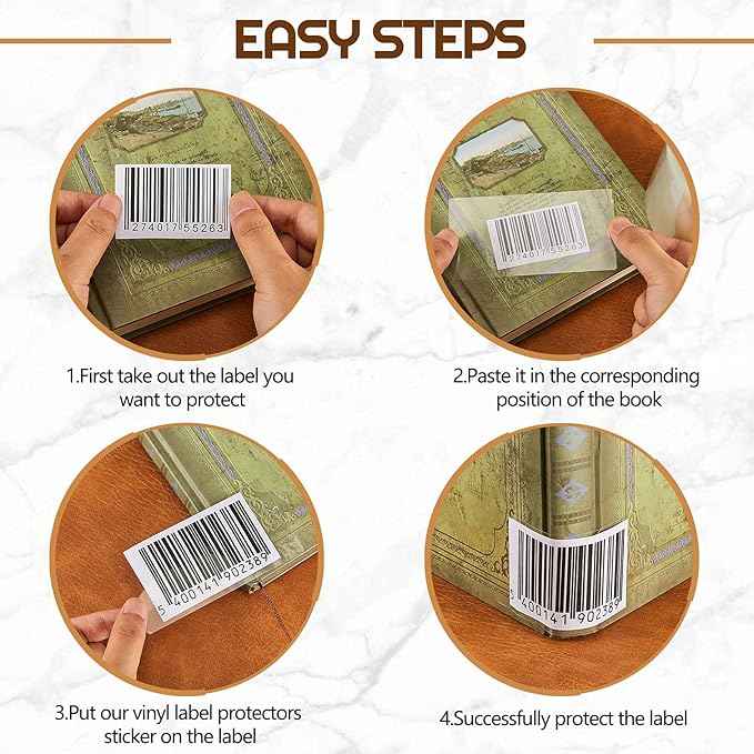 500pcs Clear Waterproof Sticker Protector Labels 52 x 103mm - TTpen