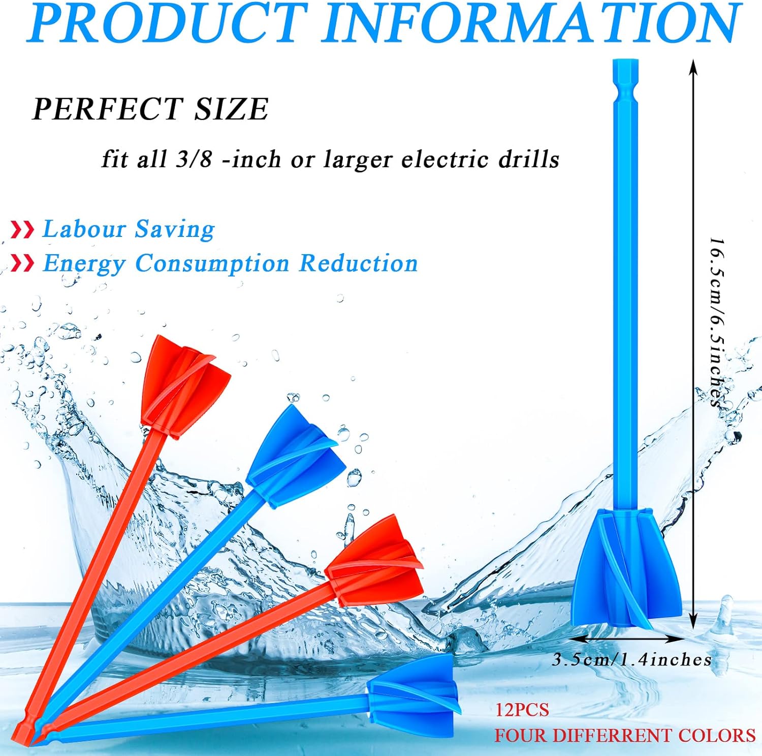 12Pcs Helix Paint Mixer Drill Attachment