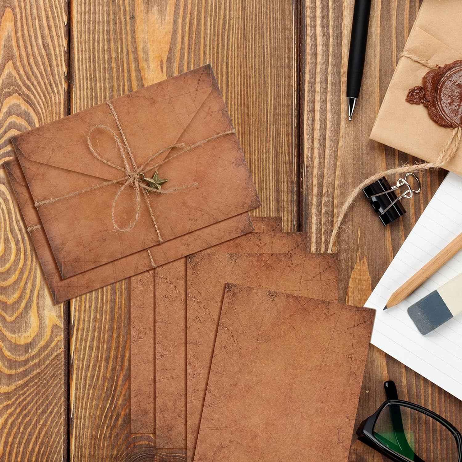 60PCS Vintage Stationary Paper and Envelopes Set - TTpen