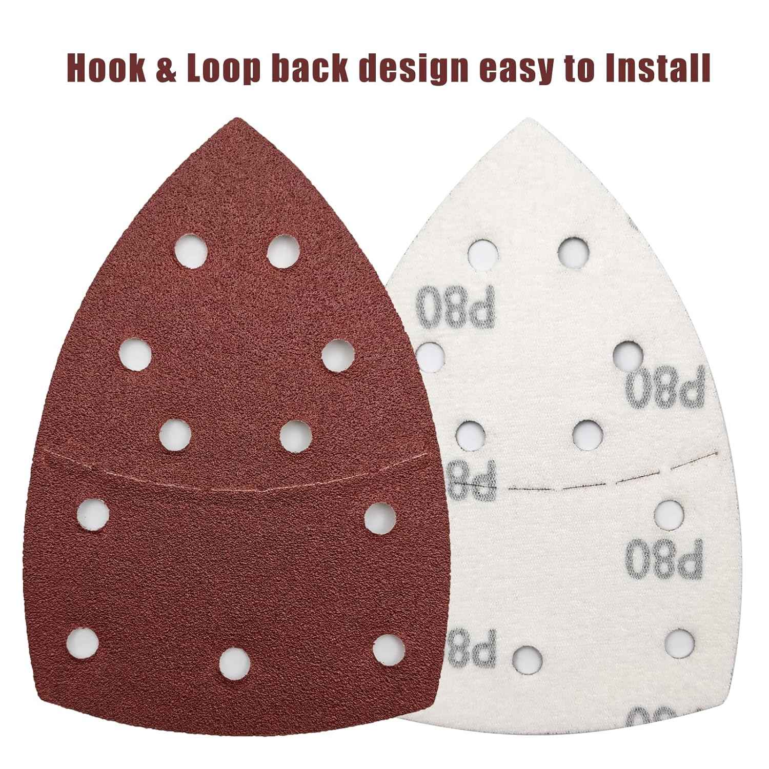 50PCS Mouse Detail Sander Paper,40/60/80/120/180/240 Grit 11 Holes - TTpen