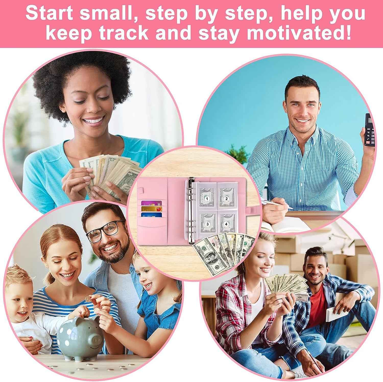 100 Day Challenge A5 Money Saving Budget Binder Pink - TTpen