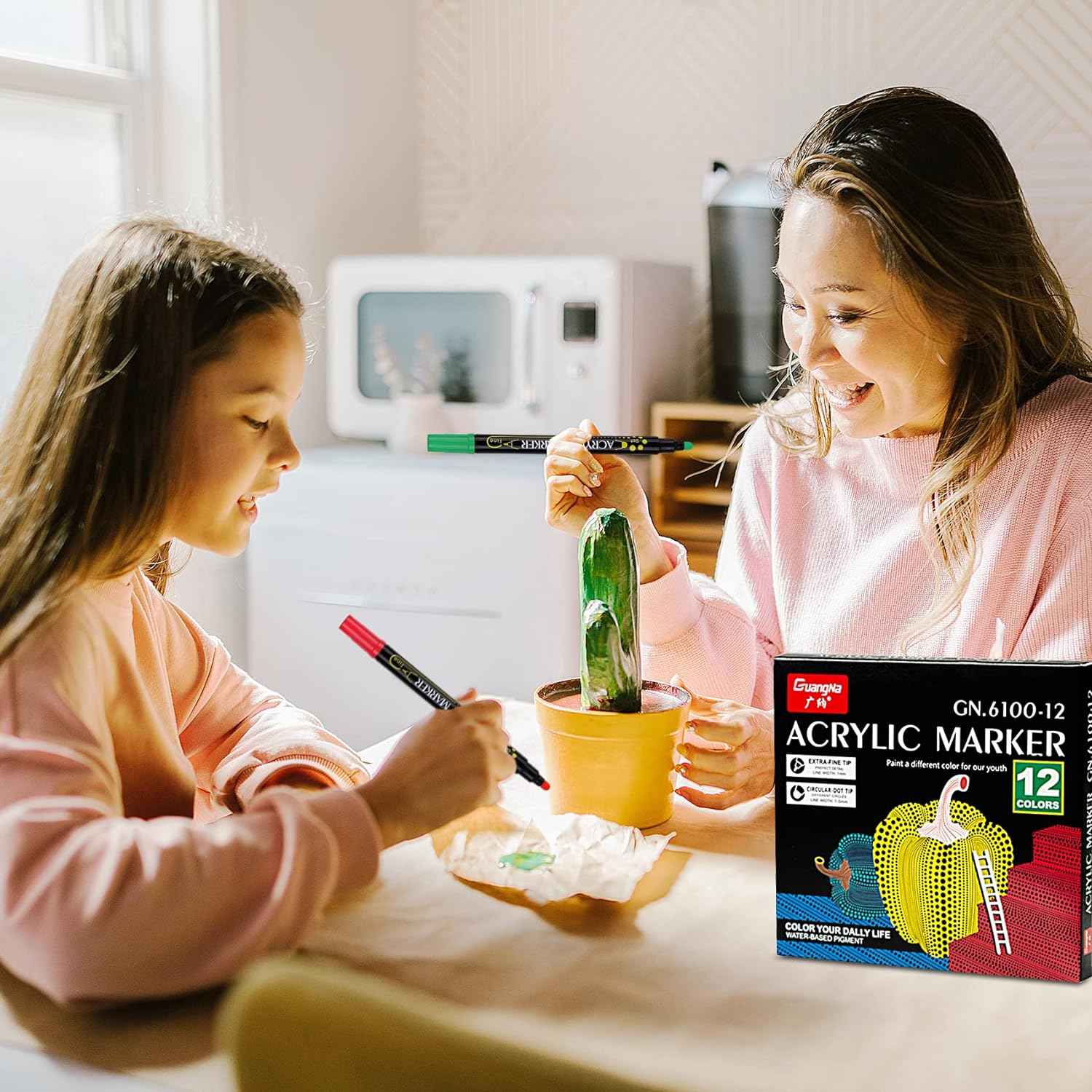 Guangna 12 Colors Dual Tip Acrylic Paint Markers - TTpen