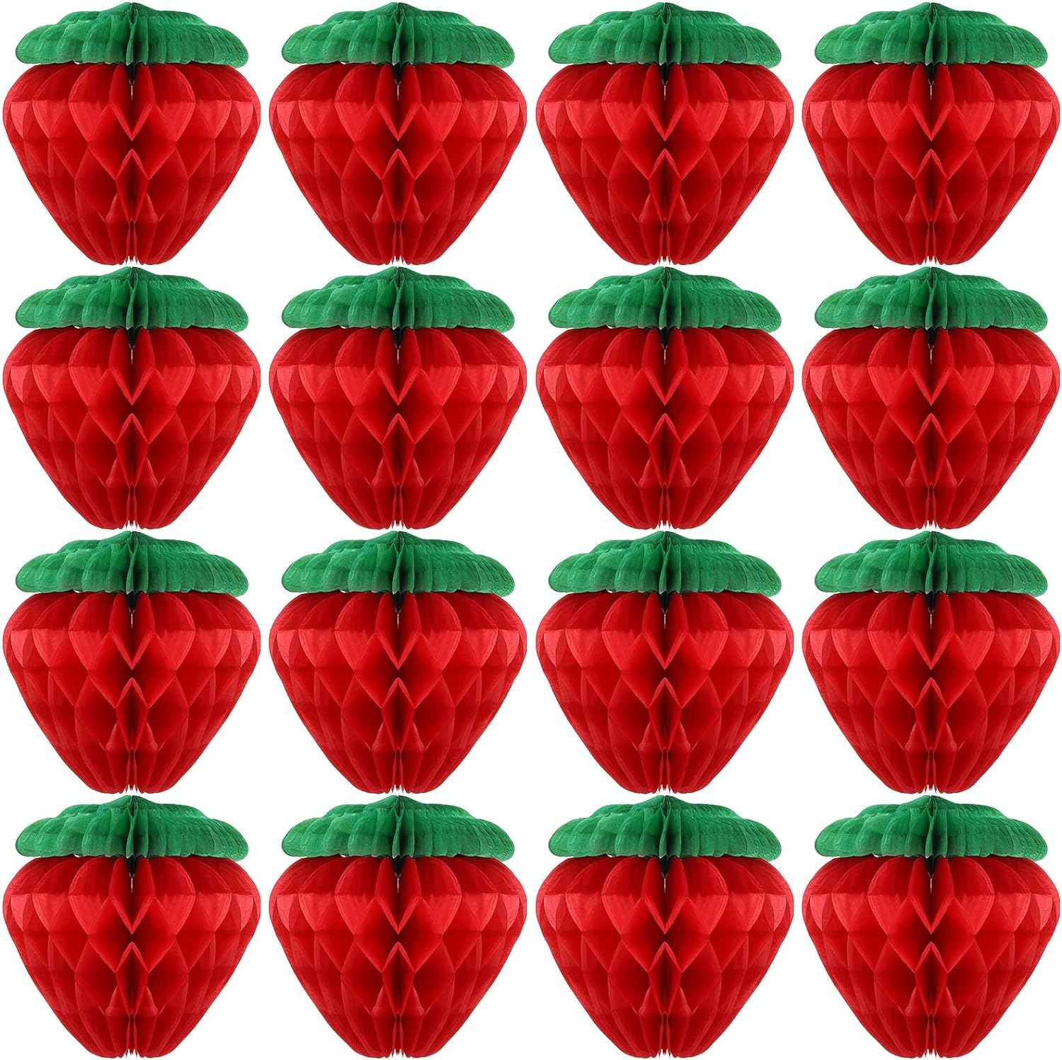 6 Inch Tissue Paper Strawberry Ball Decoration Red - TTpen