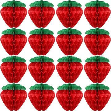 6 Inch Tissue Paper Strawberry Ball Decoration Red - TTpen