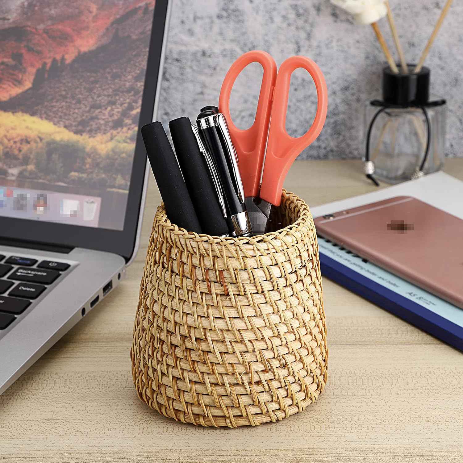 Rattan Pen Cup,Handmade Desk Pencil Holders - TTpen