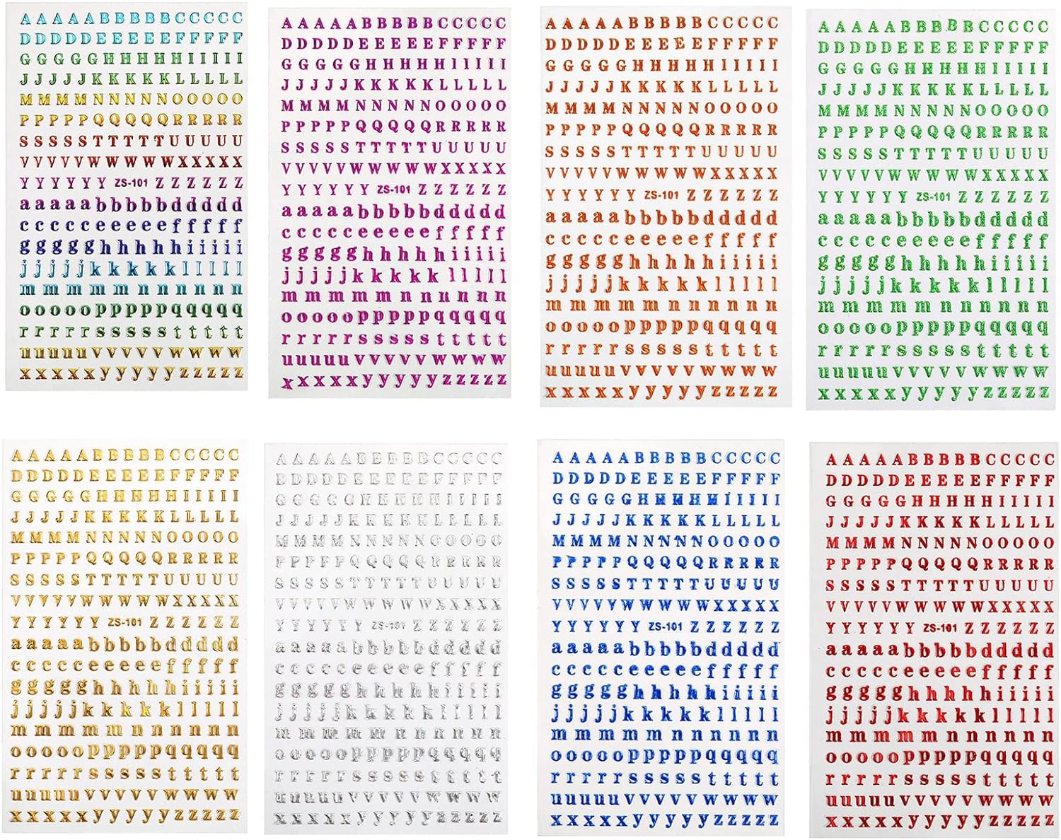 3mm Mini Alphabet Letters Stickers Self Adhesive 8 Sheets