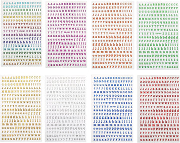 3mm Mini Alphabet Letters Stickers Self Adhesive 8 Sheets