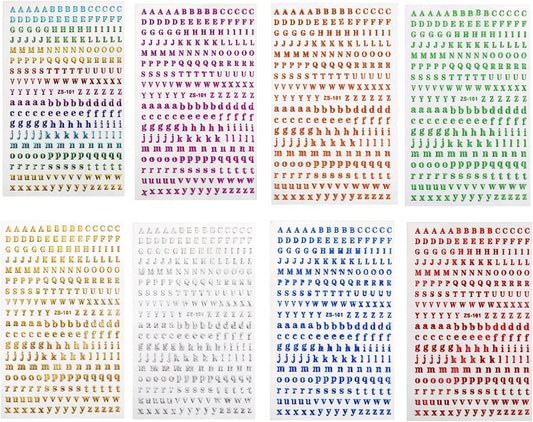 3mm Mini Alphabet Letters Stickers Self Adhesive 8 Sheets