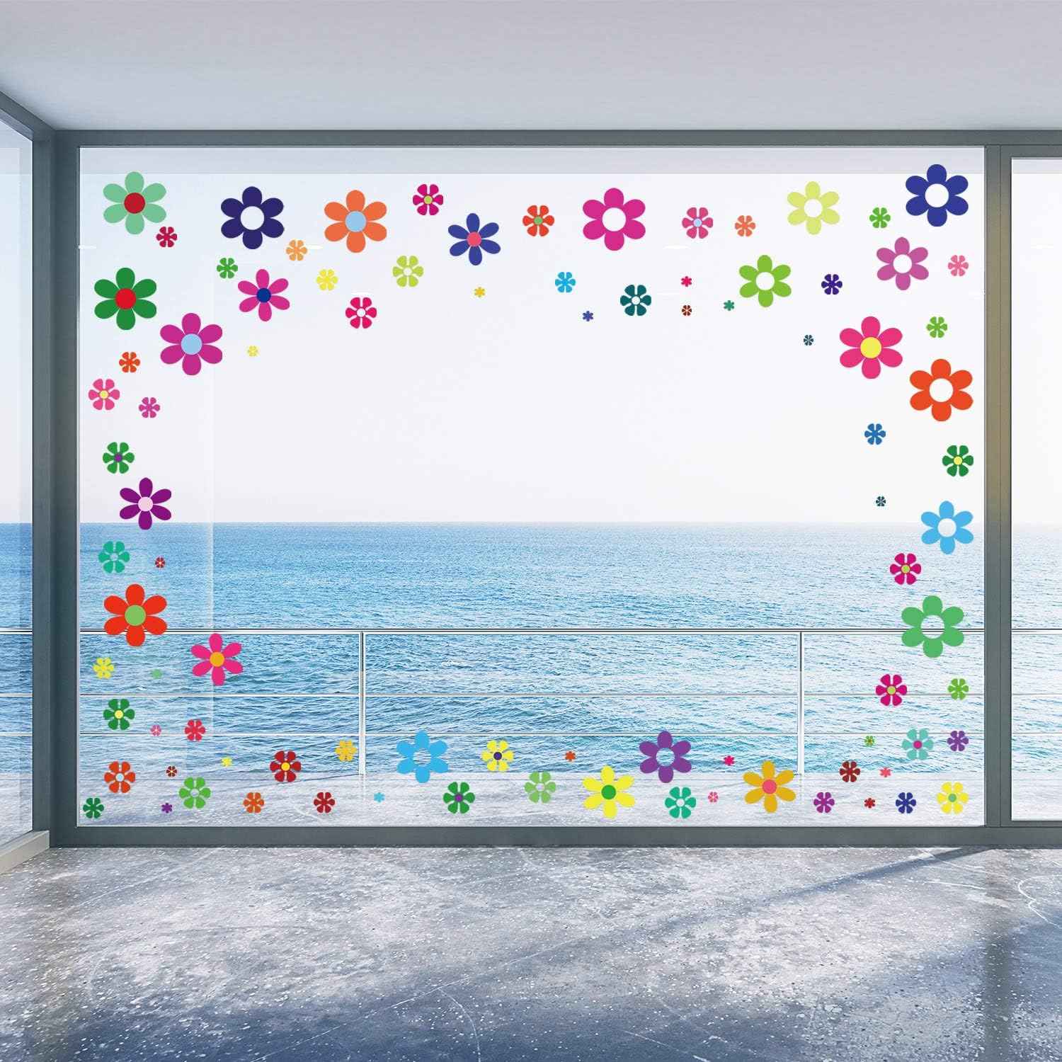 96 Pieces Car Flowers Stickers for Window Laptop Car Decoration - TTpen