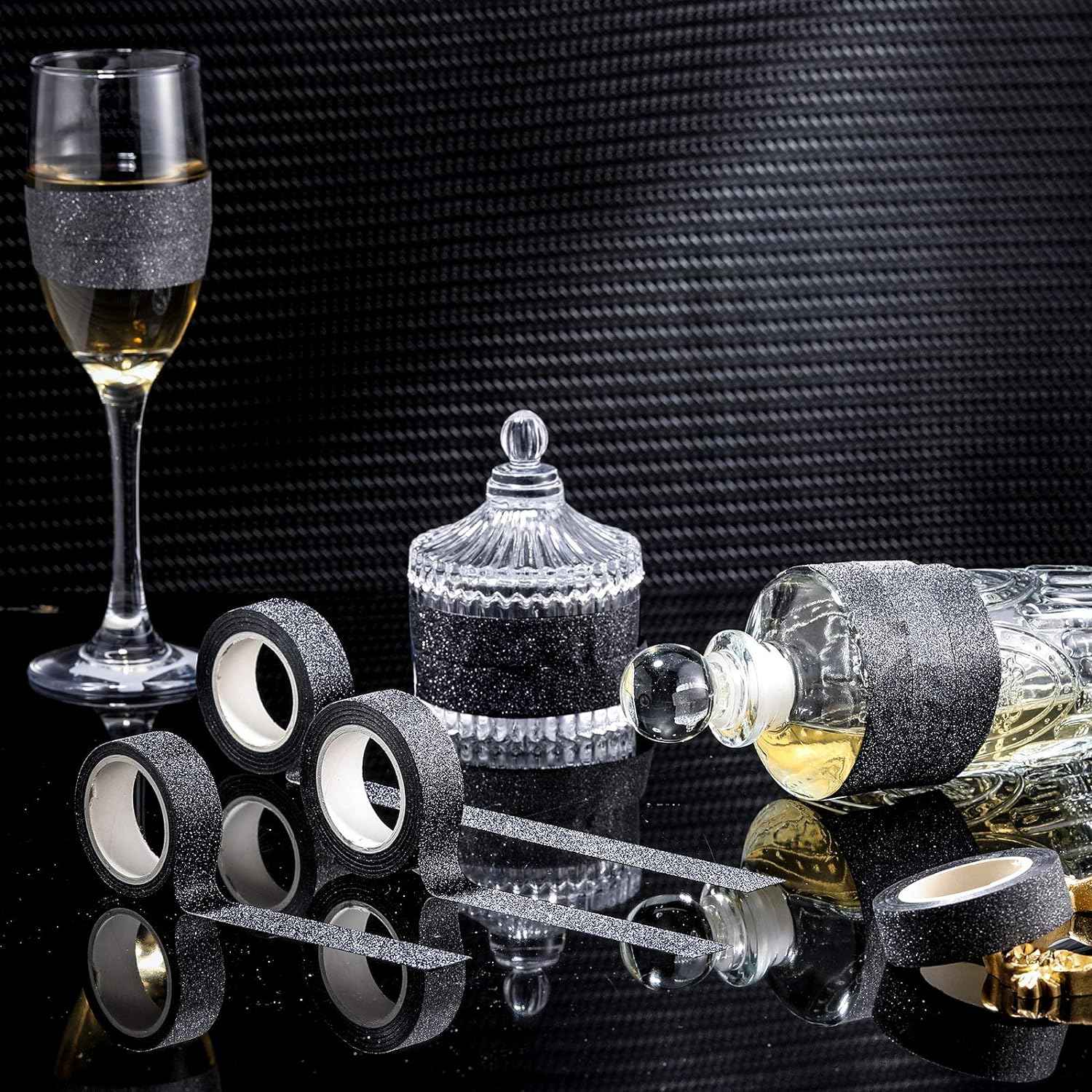 4 Rolls 0.6Inch x 11 Yards Glitter Washi Tape Crafting Masking Tape - TTpen