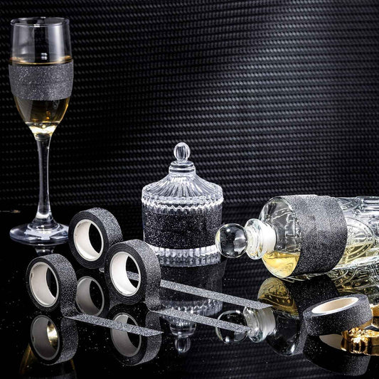 4 Rolls 0.6Inch x 11 Yards Glitter Washi Tape Crafting Masking Tape - TTpen