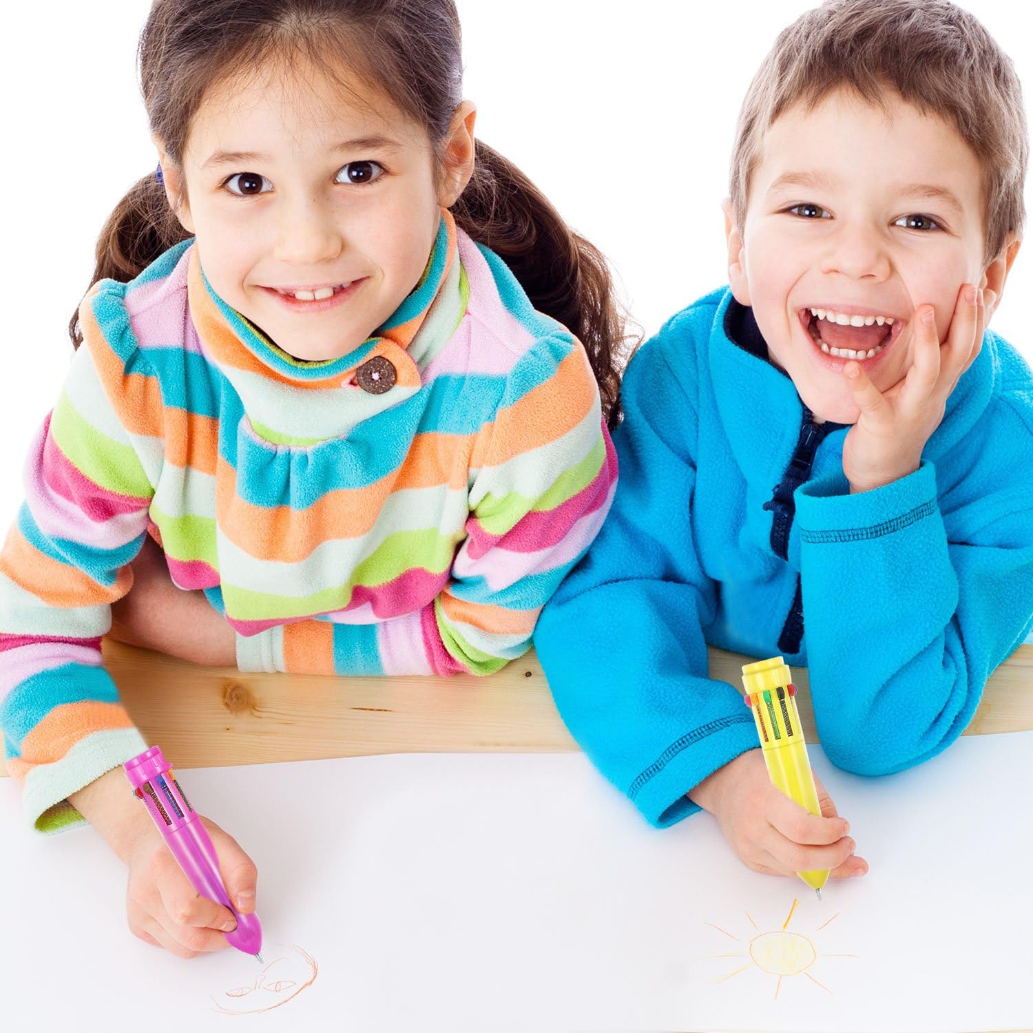 10in1 Retractable Ballpoint Pens Multicolor Pens for Students Kids