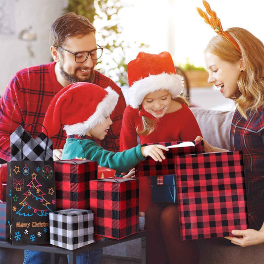 100Pcs Christmas Tissue Paper DIY Wrapping Paper Red Black - TTpen