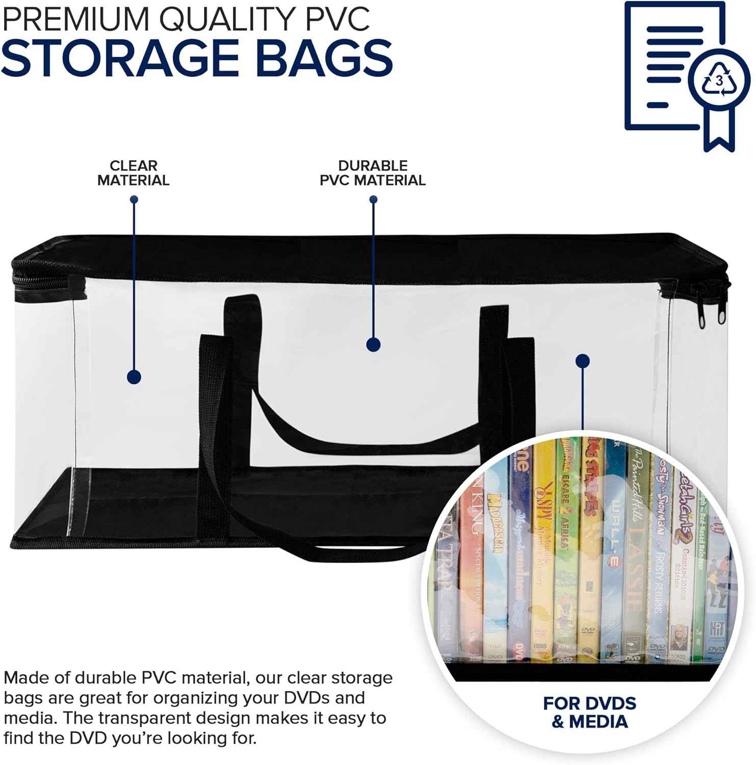 DVD Storage Bags Plastic Media Organizer Holders 4 Pack - TTpen