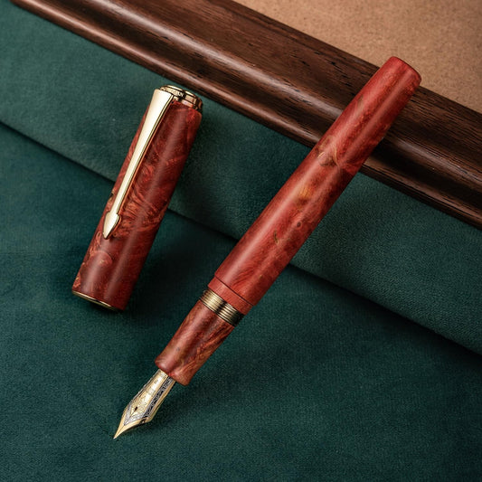 Hongdian A7 Stabilized Wood Fountain Pen Coral Red