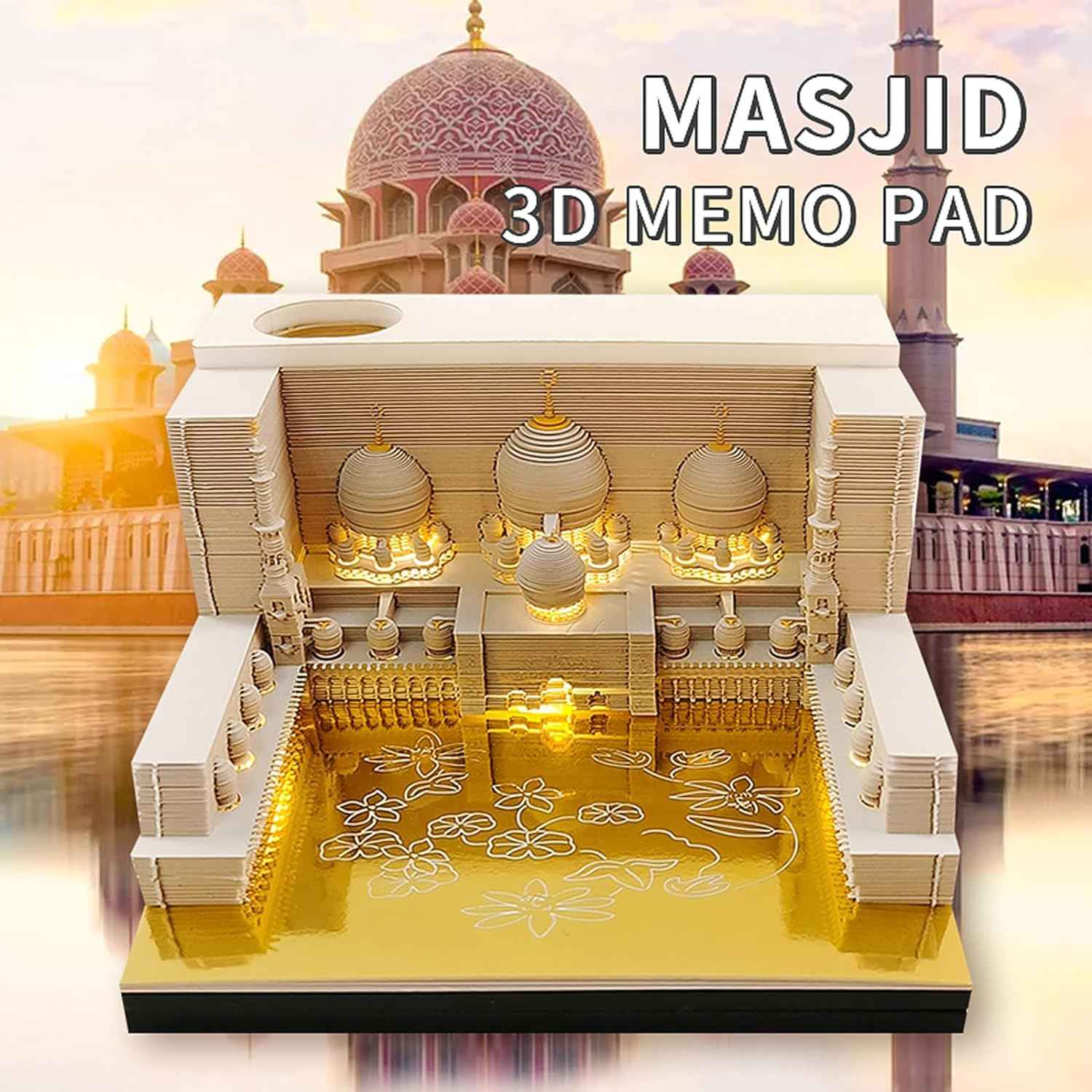 Masjid Art Paper Notepad 3D Memo Pads with Light - TTpen