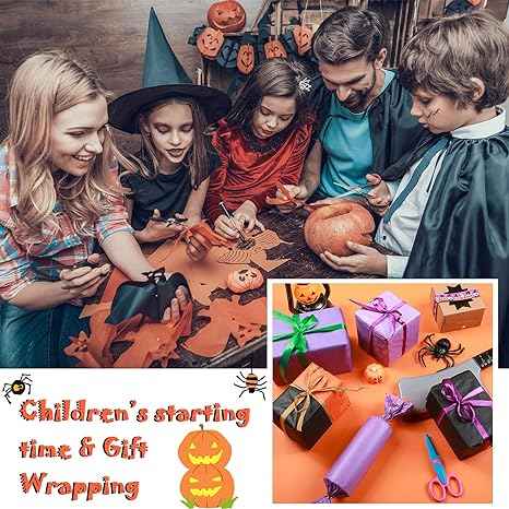 100 Sheets Tissue Wrapping Paper for DIY Crafts 35x50cm Black Purple Orange - TTpen