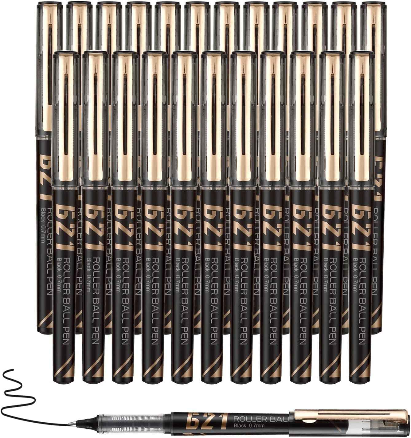 Comix 621 Rollerball Pens,Black Liquid Ink, 0.7mm Medium Point - TTpen