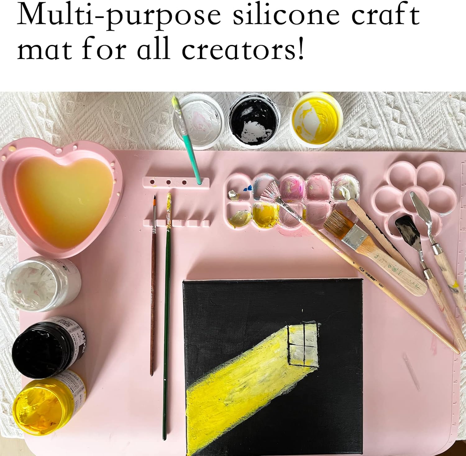 Silicone Painting Mat with Cup and Paint Holder