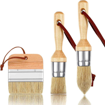 3 Pieces Chalk and Wax Paint Brushes for Acrylic Painting Wood Furniture - TTpen