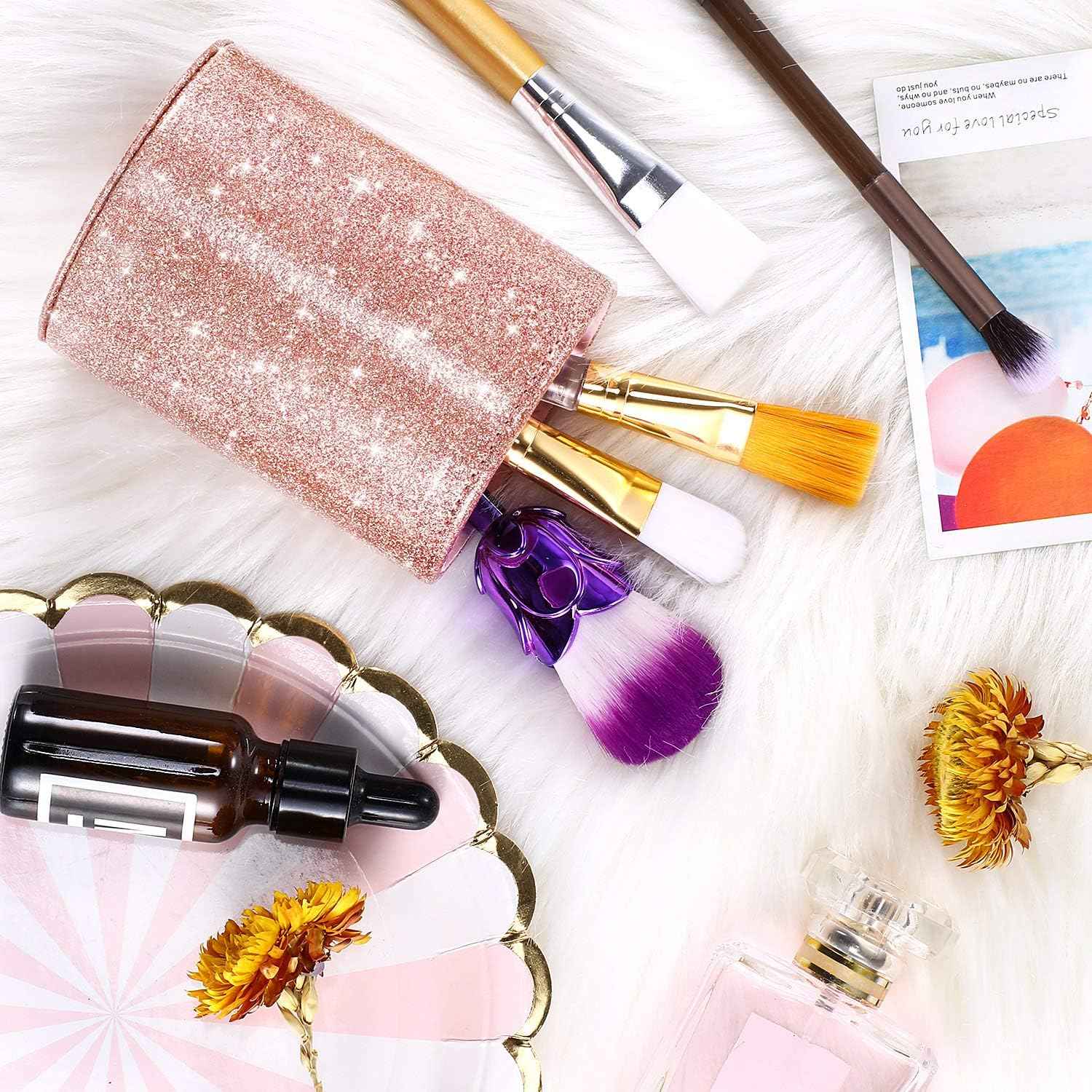 PU Glitter Pen Holder Shiny for Women Girls,Luxury Makeup Brush Holder - TTpen