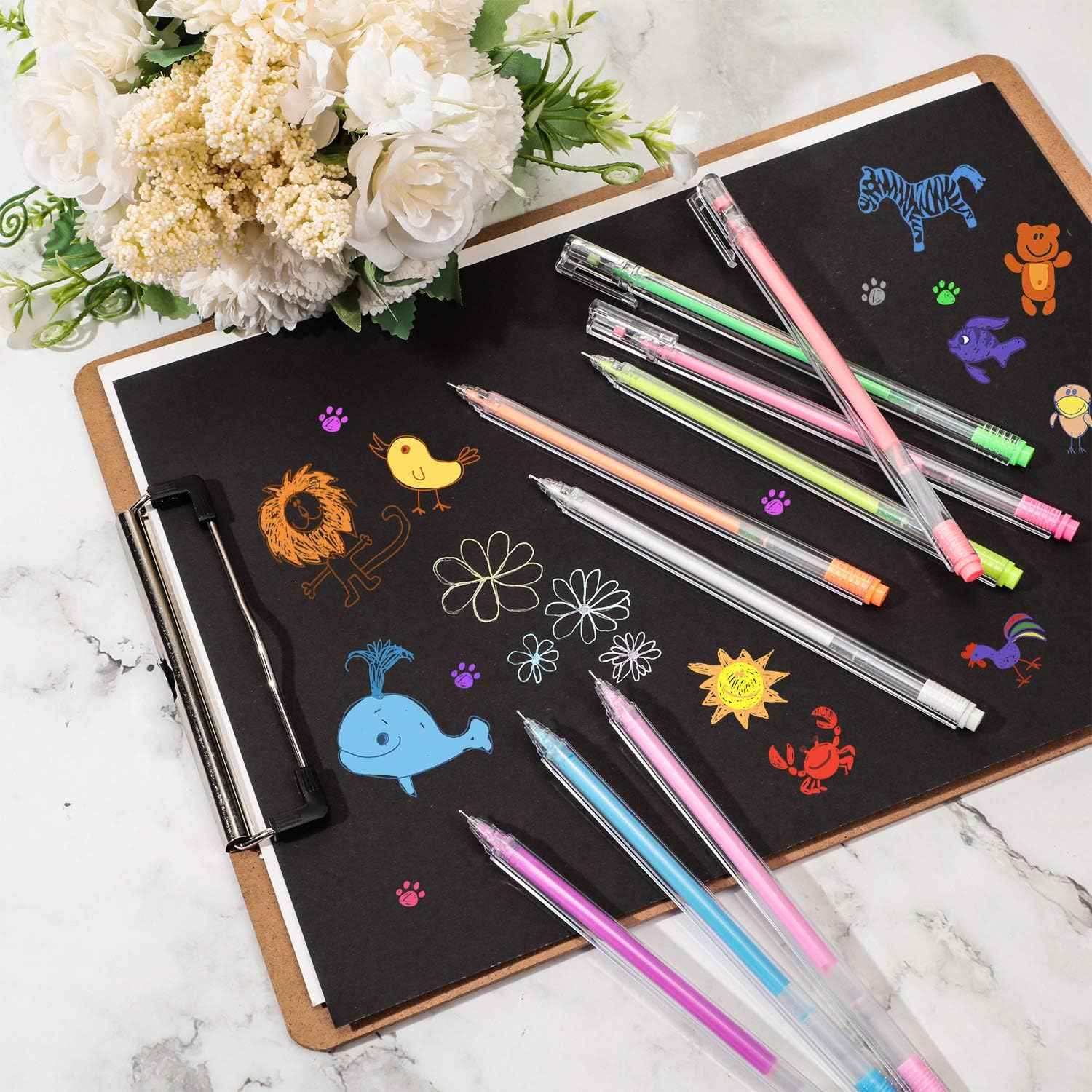 24Pcs Assorted Color Gel Ink Drawing Pens 0.5 mm - TTpen