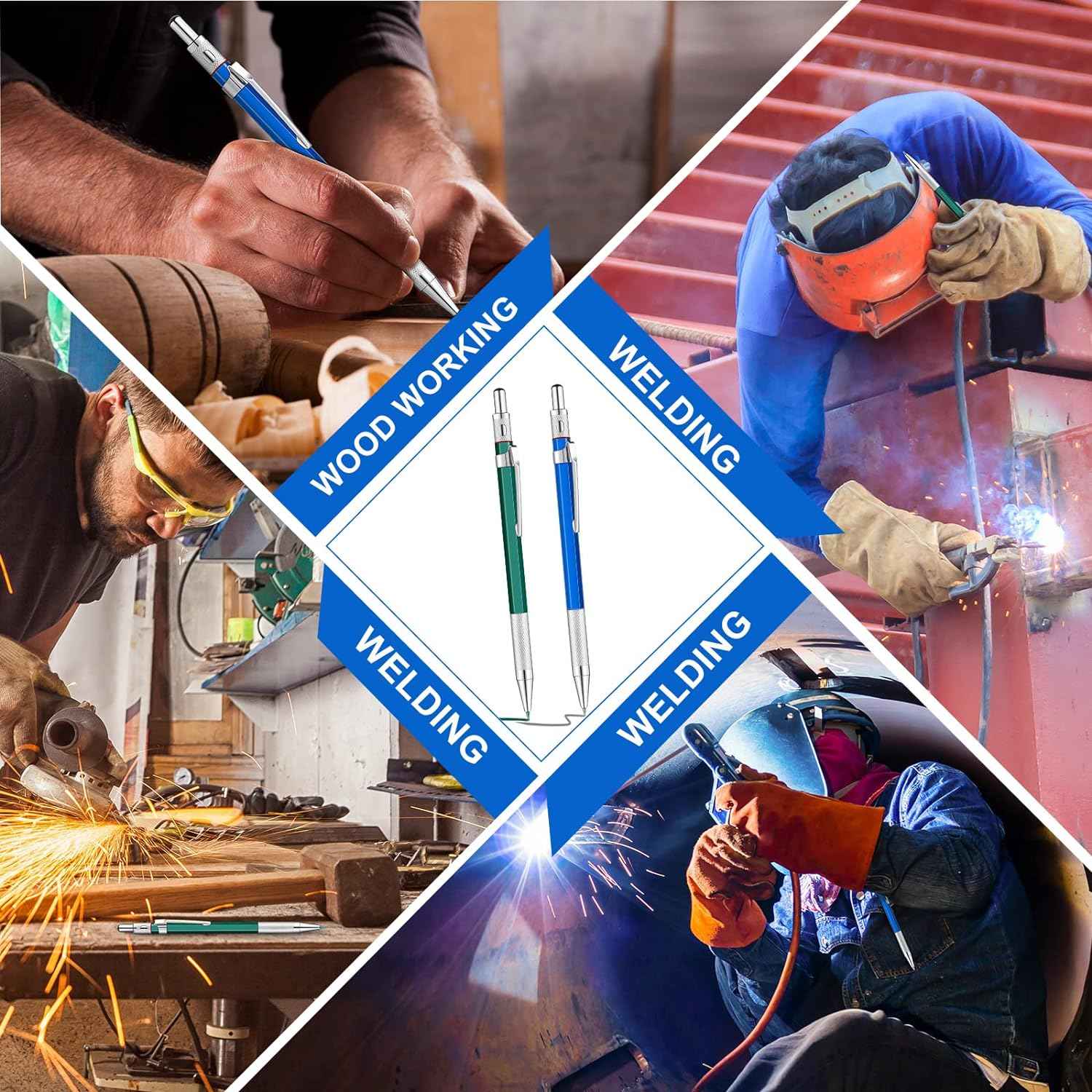 2Pcs Welders Mechanical Pencils with 48PCS Round Refills - TTpen