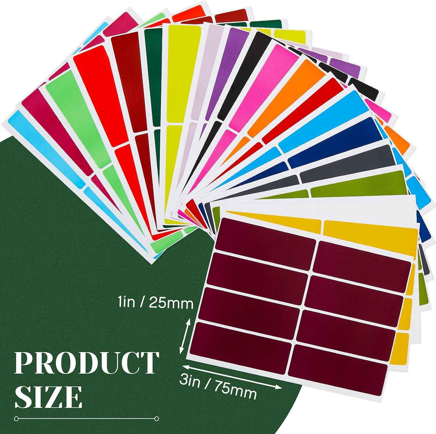 640Pcs Rectangular Color Coding Label Stickers 3 x 1 inch - TTpen