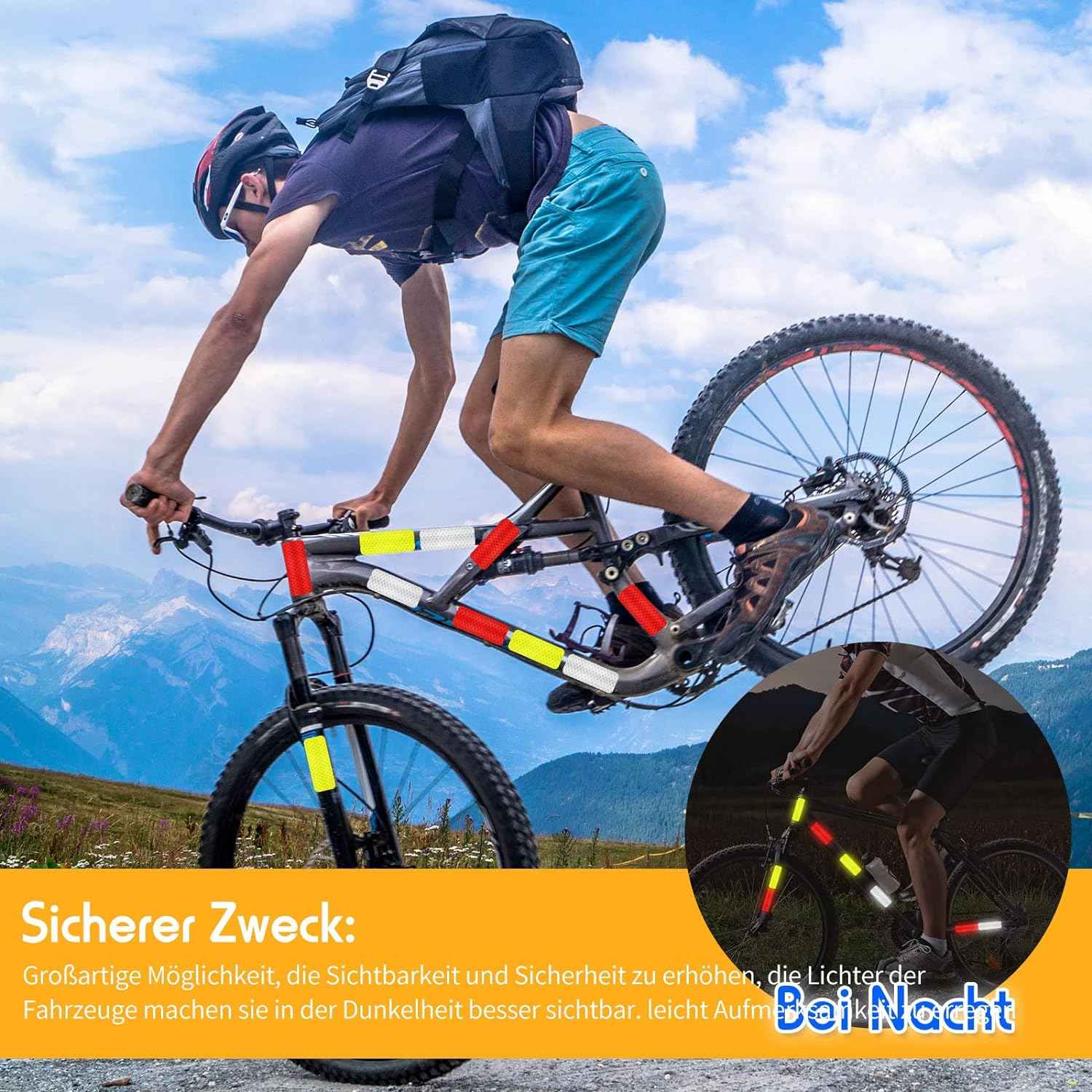 60PCS Warning Safety Reflective Tape Stickers 3x8cm - TTpen