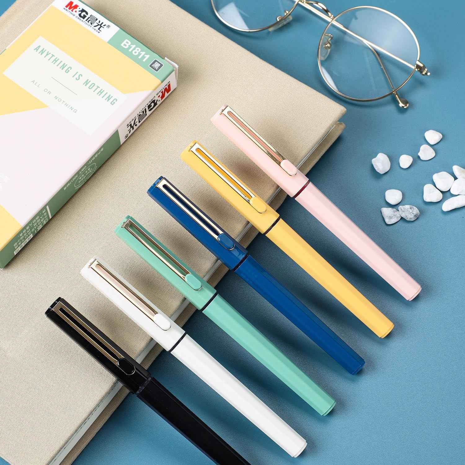 M&G 0.5mm Liquid Rollerball Pens,Black Ink 6 Pack - TTpen