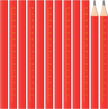 100 Pieces Octagonal Red Hard Black Carpenter Construction Pencils - TTpen
