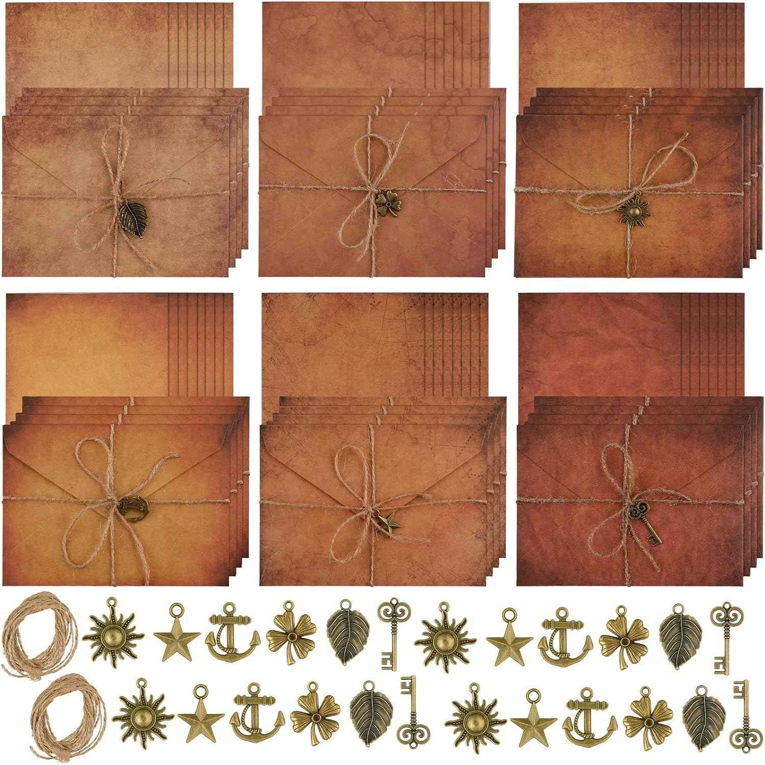 60PCS Vintage Stationary Paper and Envelopes Set - TTpen