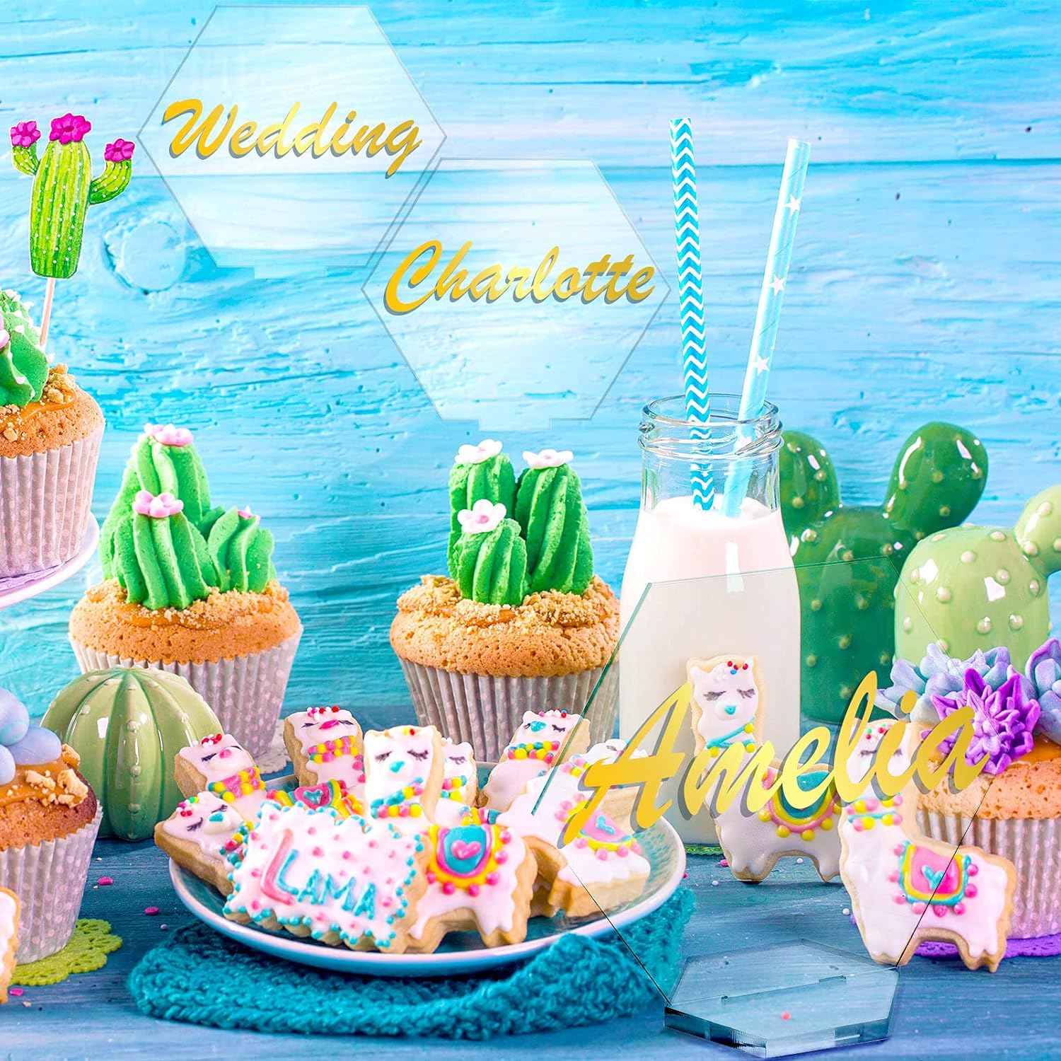 Sublimation DIY Acrylic Hexagon Table Place Card with Holder 10 Pack - TTpen