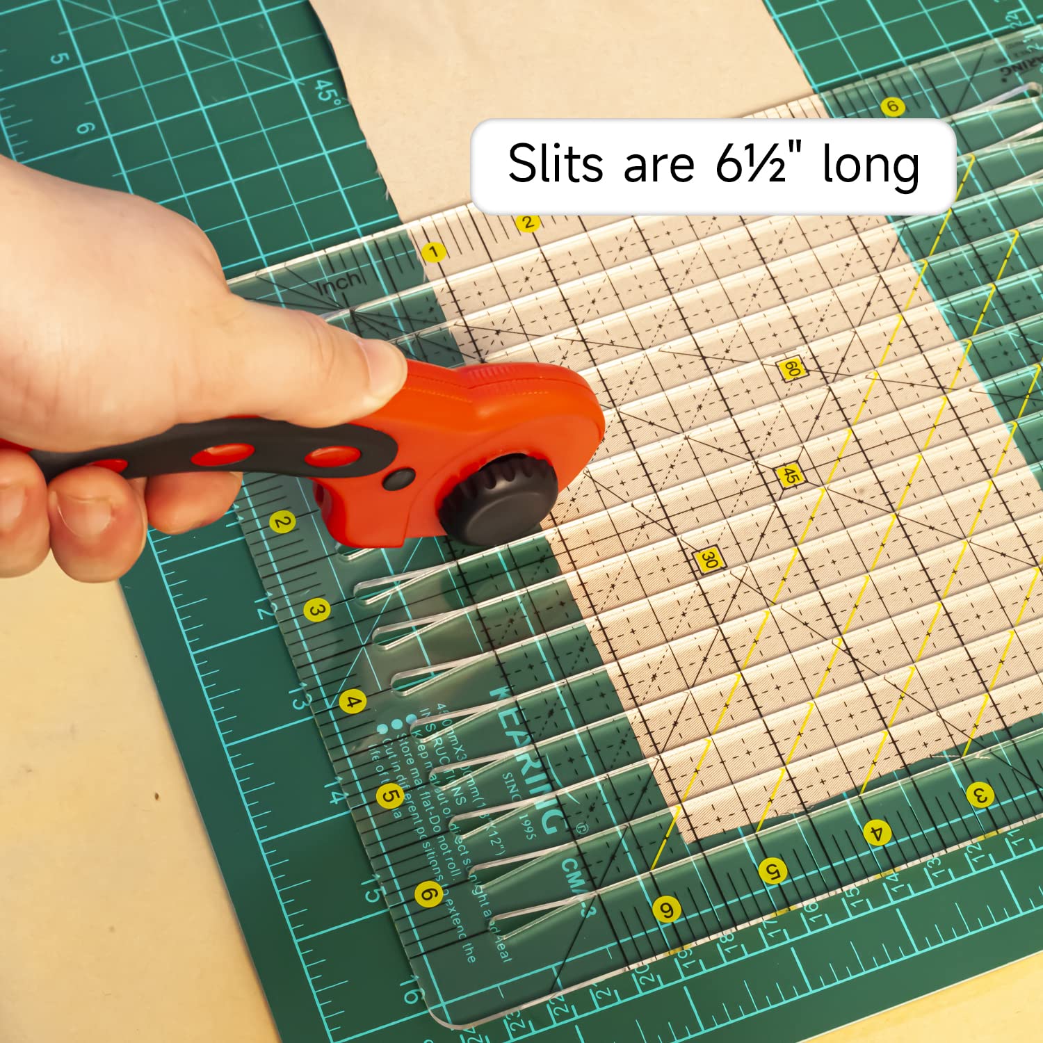 Slotted Quilting Ruler Stripology Acrylic for Fabric Cutting 6.5 Inch