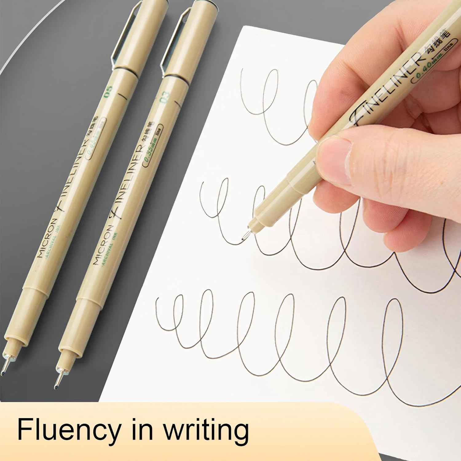 M&G 9Pcs Micron Fineliner Pens Needle Tip Markers Black Ink - TTpen