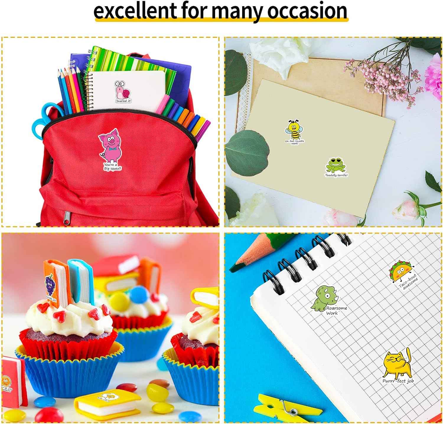 400 Pieces Punny Rewards Stickers for Kids Teacher School Classroom - TTpen