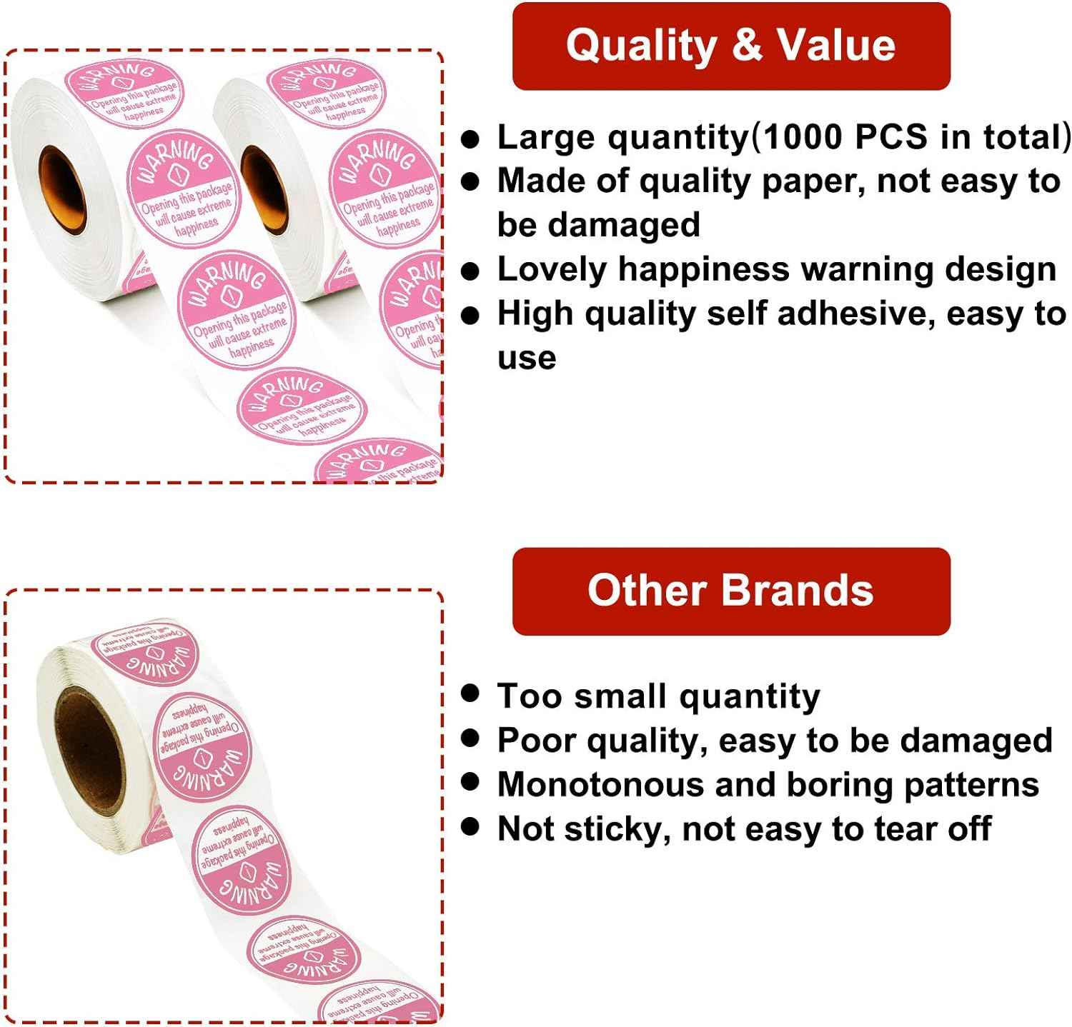 1000Pcs Extreme Happiness Stickers Round Self-Adhesive Labels 1.5 Inch - TTpen