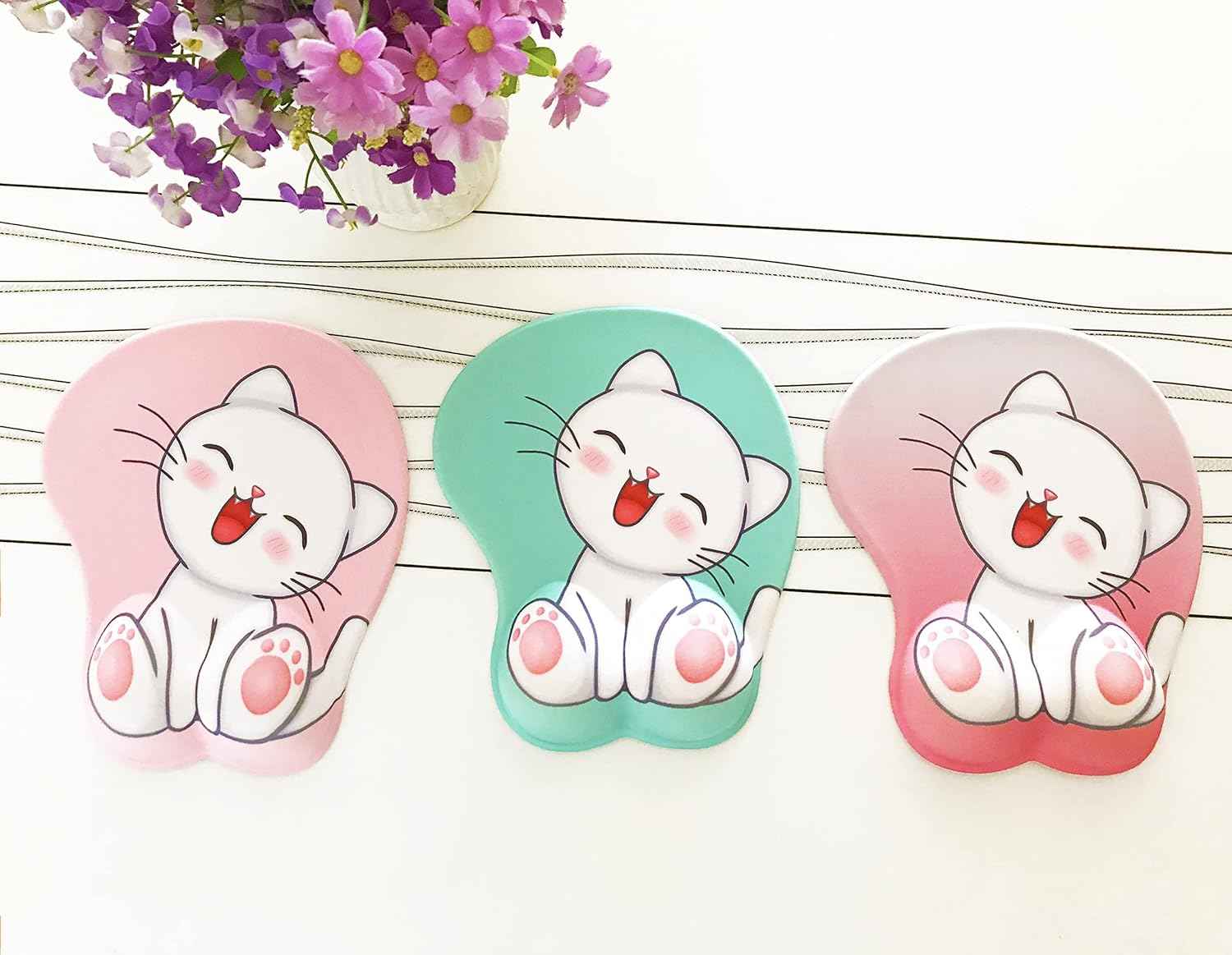 Cute Cat Mouse Pad with Grgonomic Wrist Rest Support - TTpen