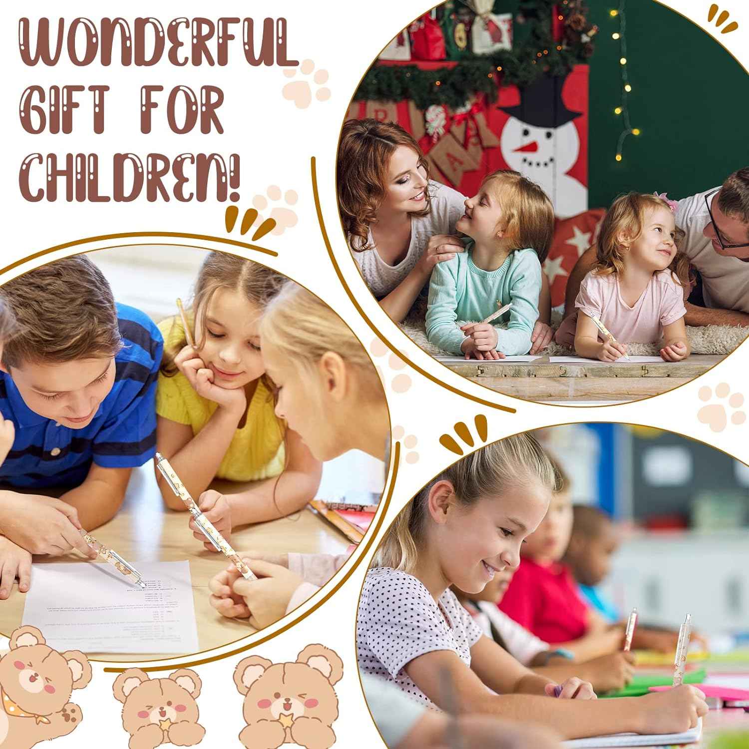 15pcs Bear Mechanical Pencils with 0.5mm Pencil Refills and Erasers - TTpen