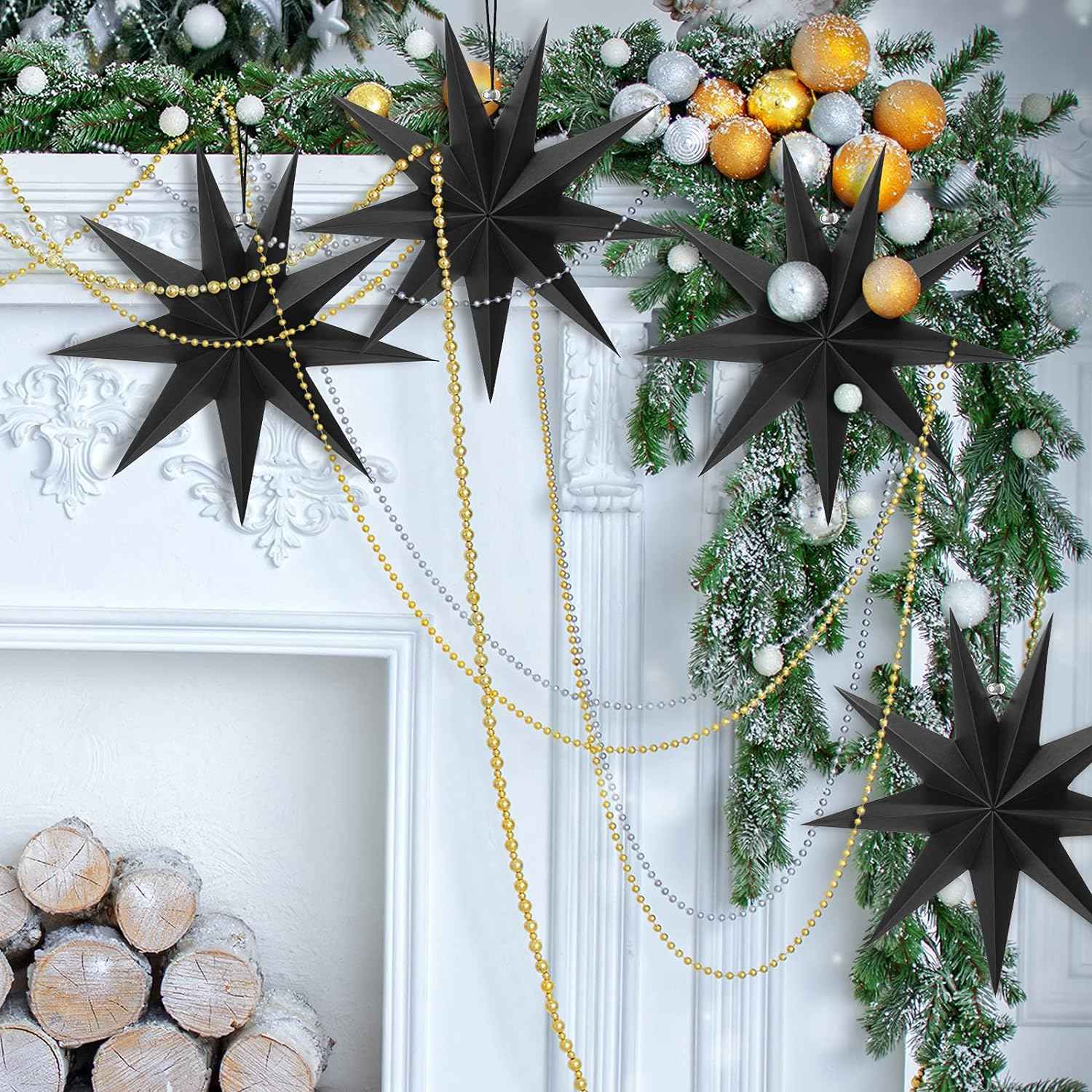 3Pcs Paper Star Lanterns 12 Inch Hanging Decor - TTpen