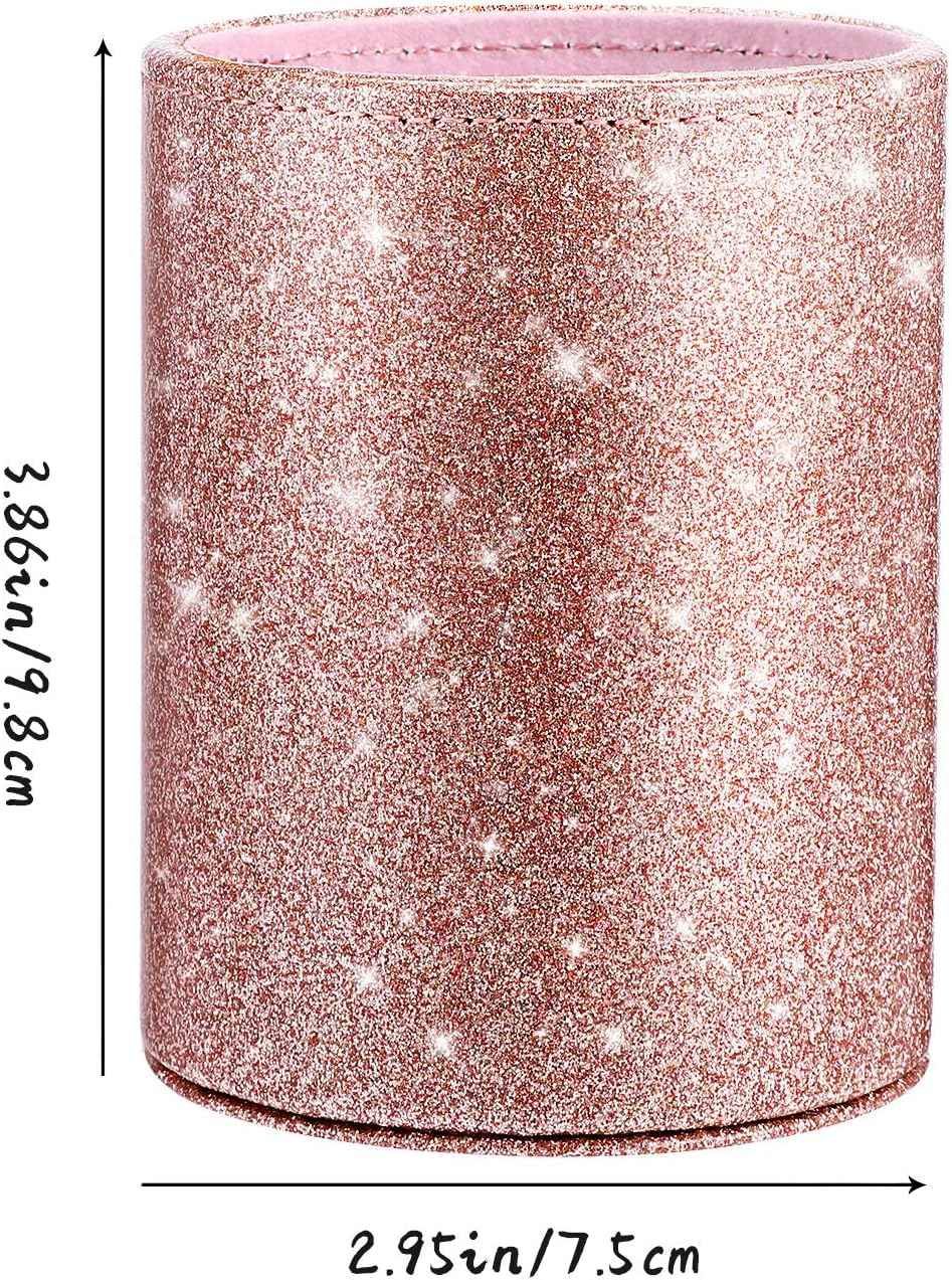 PU Glitter Pen Holder Shiny for Women Girls,Luxury Makeup Brush Holder - TTpen