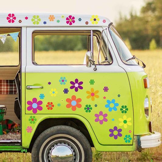 96 Pieces Car Flowers Stickers for Window Laptop Car Decoration - TTpen