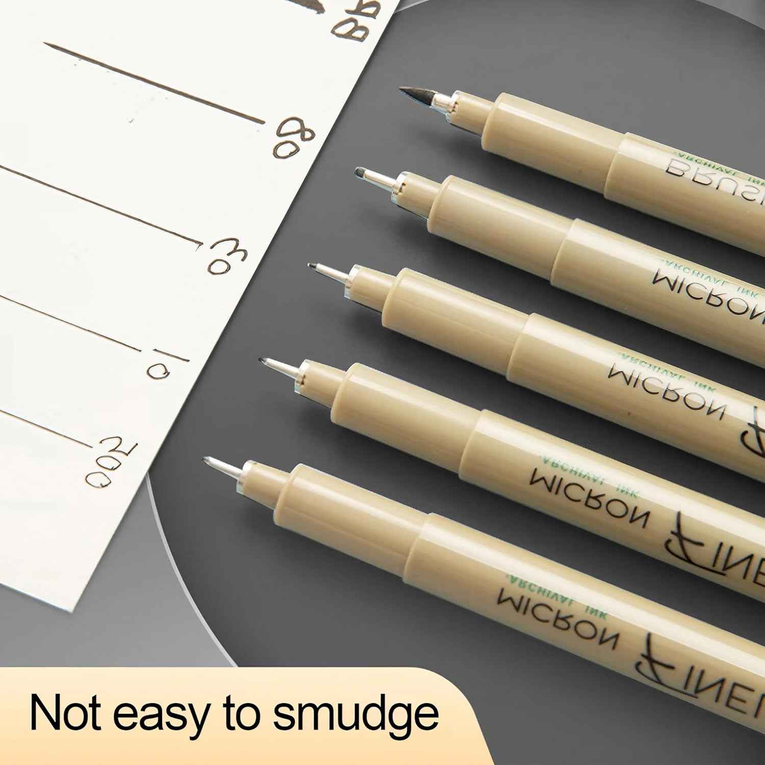 M&G 9Pcs Micron Fineliner Pens Needle Tip Markers Black Ink - TTpen