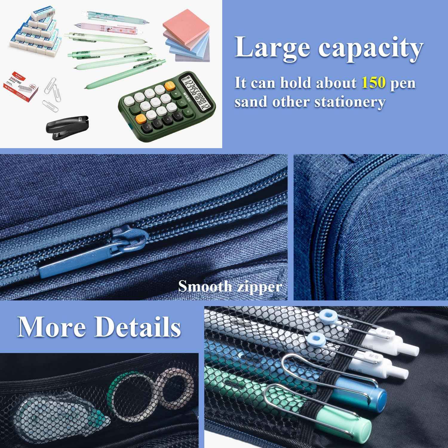 M&G Large Capacity Pencil Pouch Case Stationery Pens Bag - TTpen