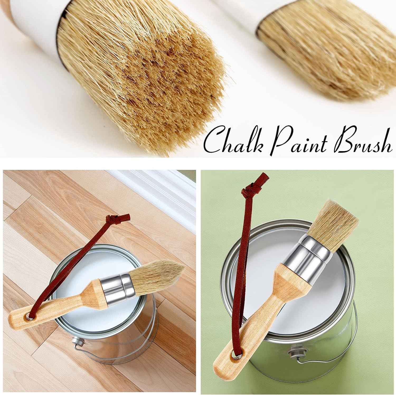 3 Pieces Chalk and Wax Paint Brushes for Acrylic Painting Wood Furniture - TTpen