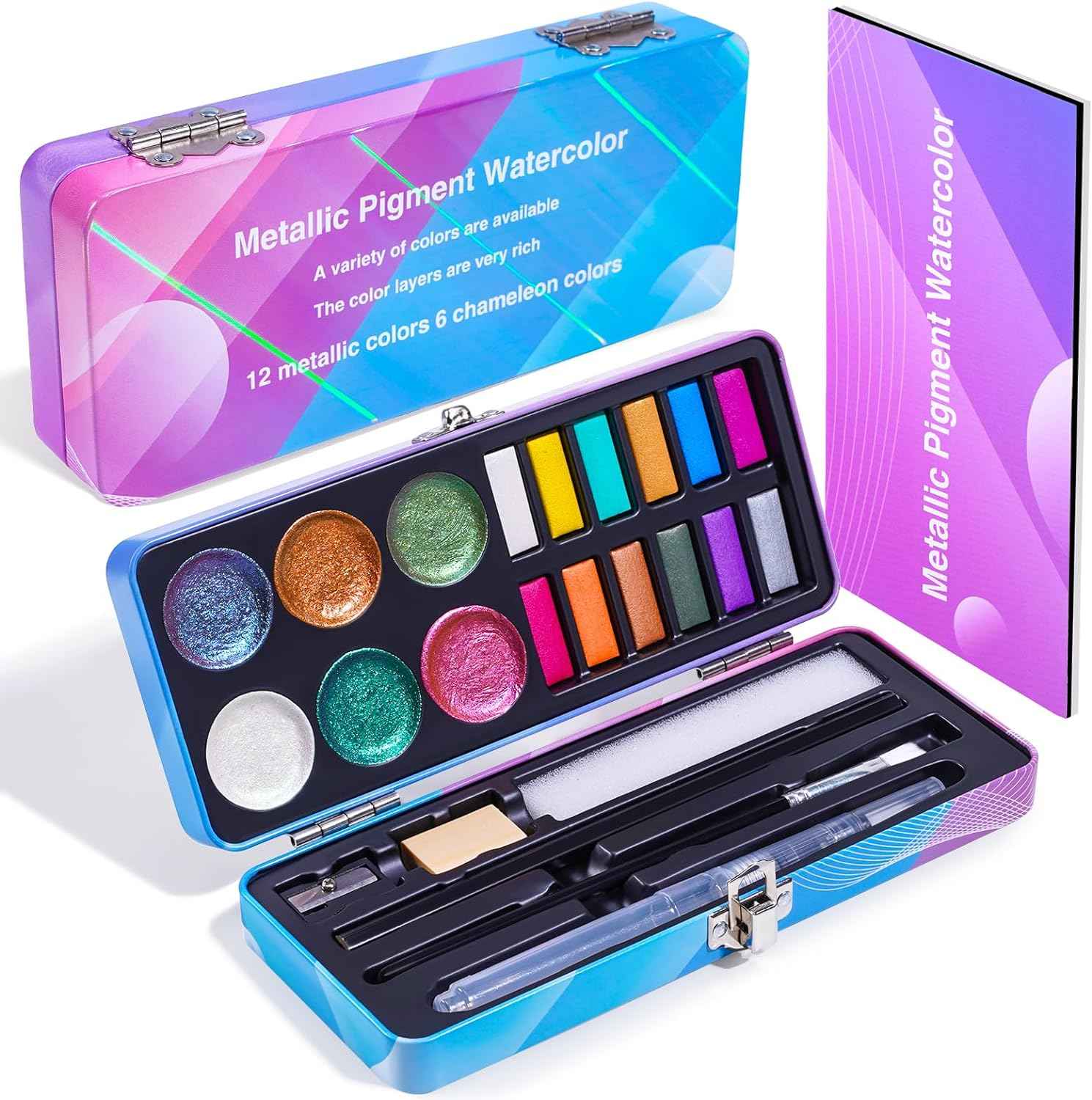 18 Color Metallic Watercolor Paint Set - TTpen