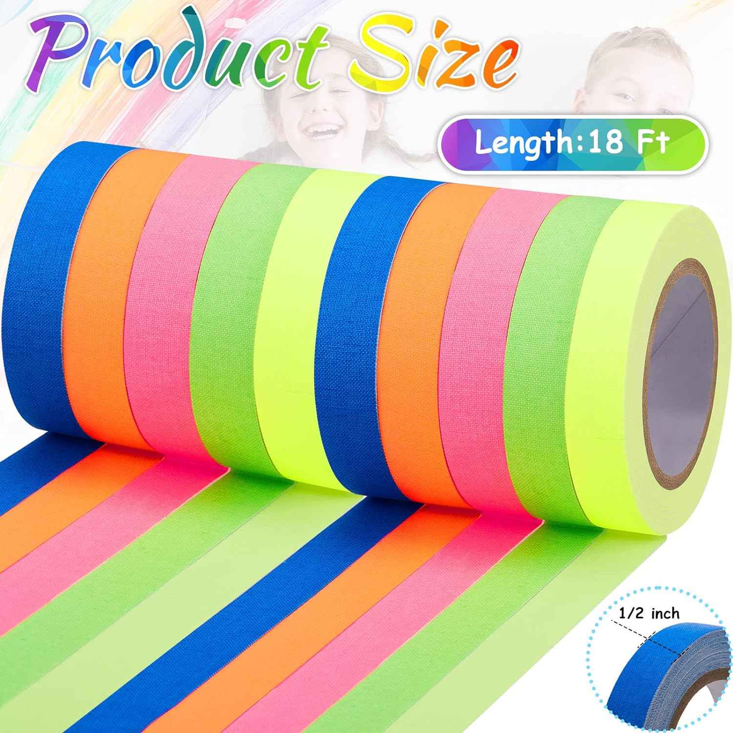 10Pcs Spike Tape Multicolor Bright UV Reflective Tape 15mm x 5m - TTpen