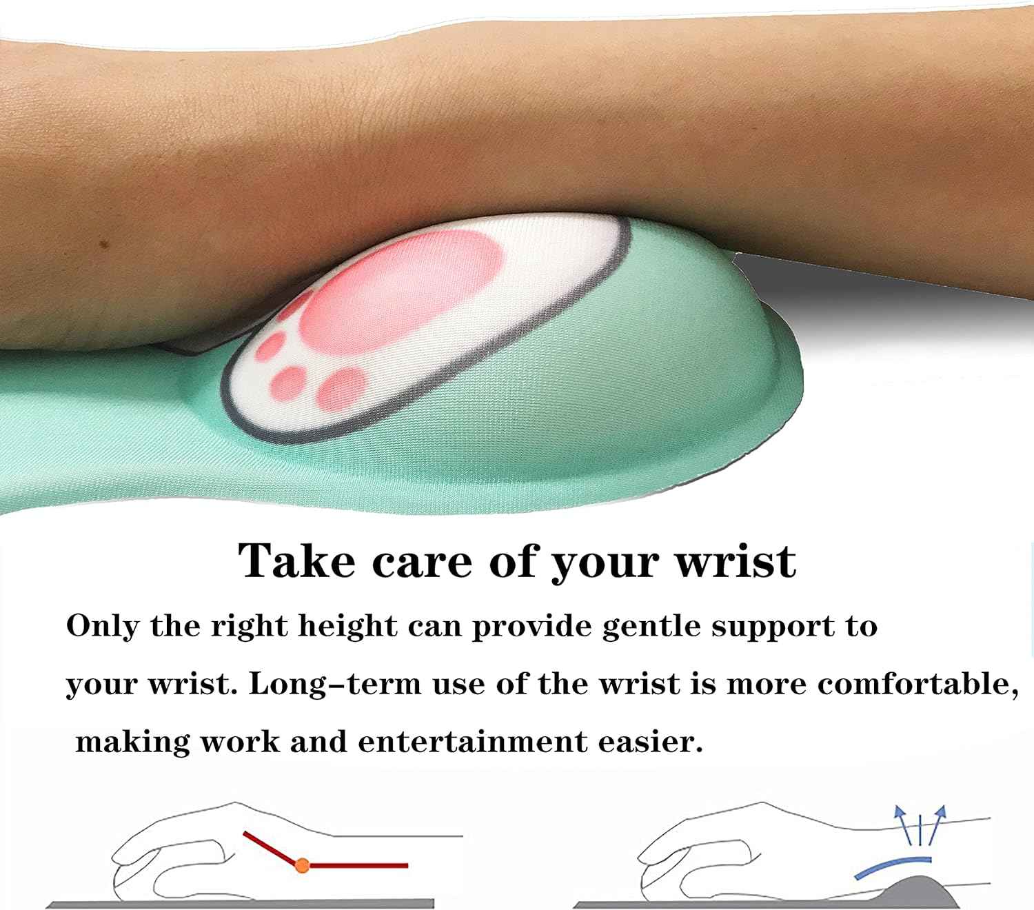 Cute Cat Mouse Pad with Grgonomic Wrist Rest Support - TTpen