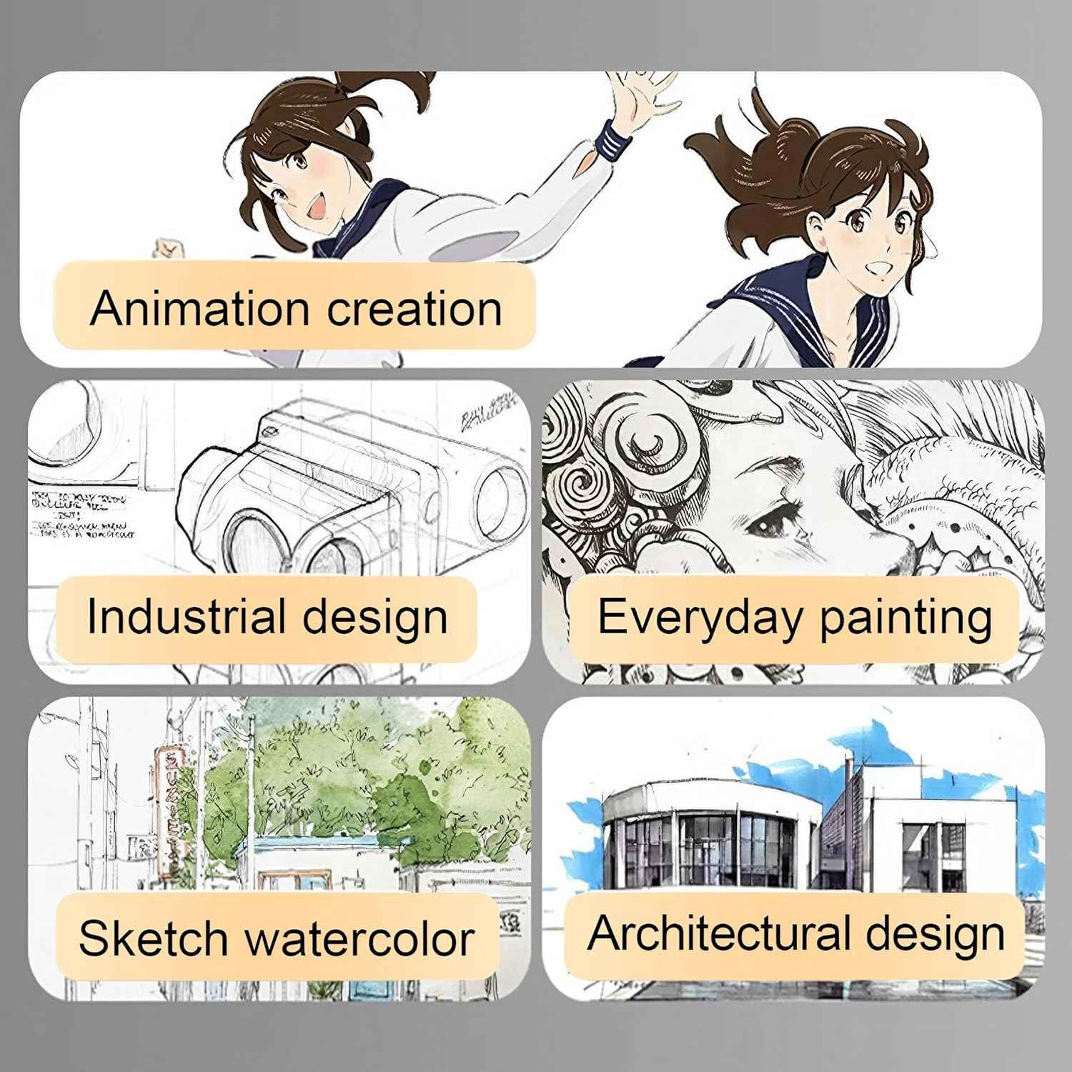 M&G 9Pcs Micron Fineliner Pens Needle Tip Markers Black Ink - TTpen