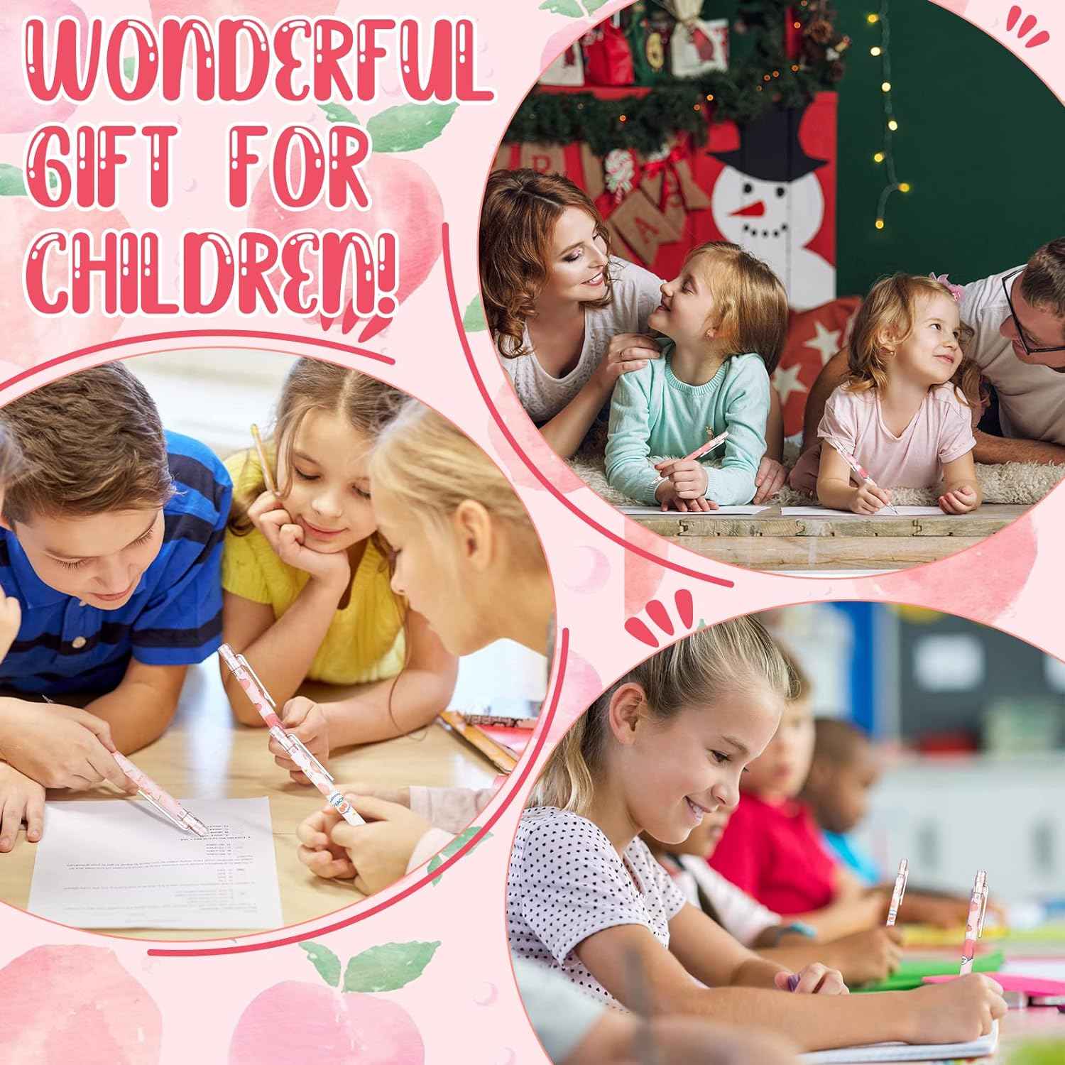 15pcs Peach Mechanical Pencils with 0.5mm Pencil Refills and Erasers - TTpen